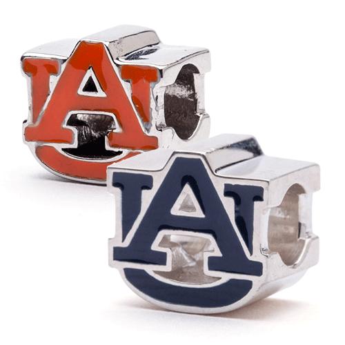 Auburn Navy Orange AU Logo 2 Pc Bead Charm Set