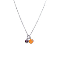 Clemson Paw Crystal Necklace