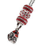 Georgia Bulldog Bead Charm Necklace with Crystals
