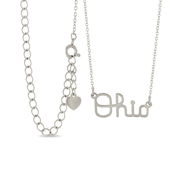 Ohio State Script Ohio Necklace - Stainless Steel