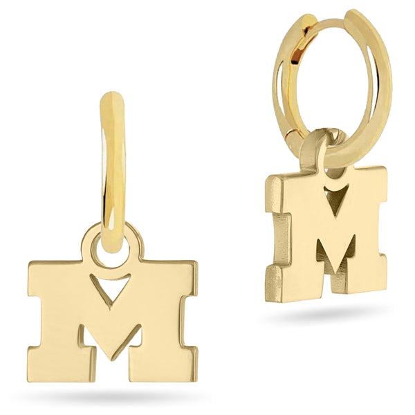 Michigan Block M Huggie Hoops