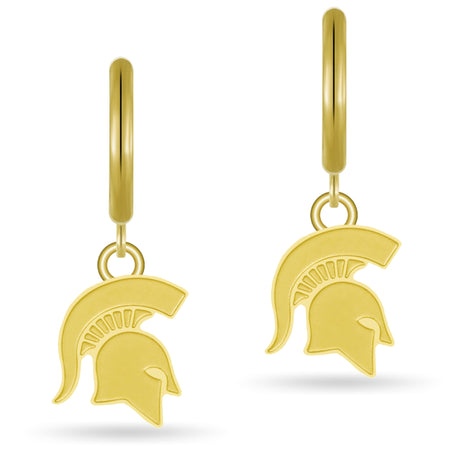 Michigan Block M Charm Hoops - 18K Gold Dipped