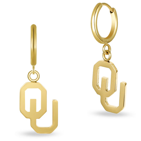 Michigan Block M Charm Hoops - 18K Gold Dipped