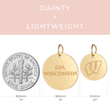 Wisconsin Badgers Coin Charm Necklace - 18K Gold Dipped