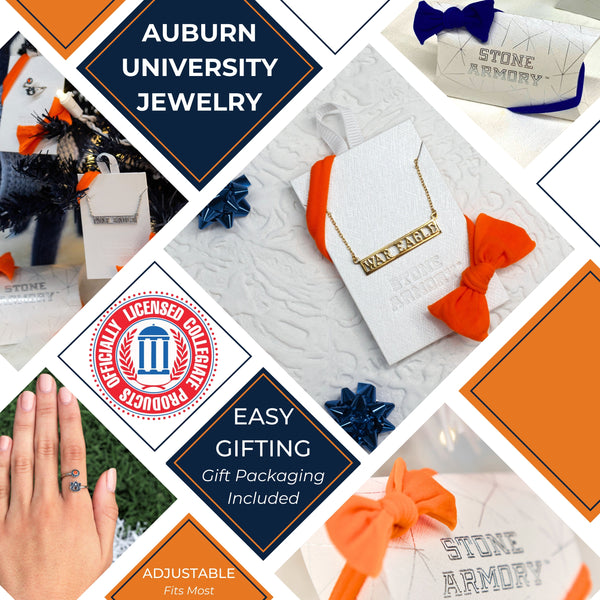 Auburn War Eagle Necklace in Gold