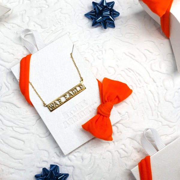 Auburn War Eagle Necklace in Gold