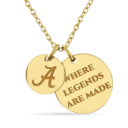 Michigan Block M Gold Plated Charm Necklace