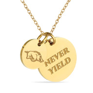 Arkansas Razorbacks Coin Charm Necklace - 18K Gold Dipped