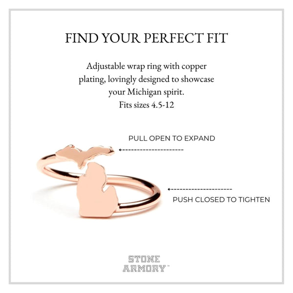 Gift Set-Love Michigan Copper Ring and Bangle