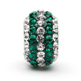 Green With Clear Stripe Crystal Charm