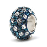 Navy With Clear Spotted Crystal Charm Bead