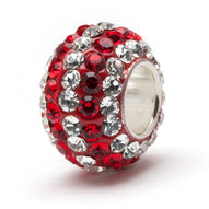 Red With Clear Stripe Crystal Charm