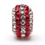 Red With Clear Stripe Crystal Charm