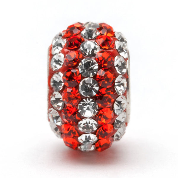 Orange With Clear Stripe Crystal Charm