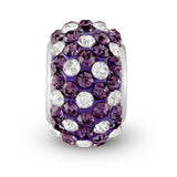 Purple with Clear Spotted Crystal Bead Charm