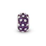 Purple with Clear Spotted Crystal Bead Charm