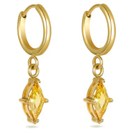 Gold Crystal Huggie Hoops