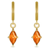 Orange Crystal Huggie Hoops