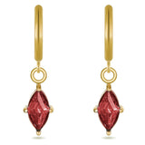 Crimson Crystal Huggie Hoops