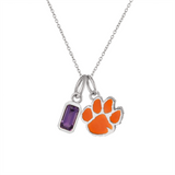 Clemson Tiger Paw Charm Necklace