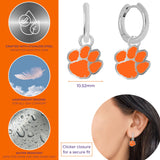 Clemson Tiger Paw Huggie Hoop Earrings