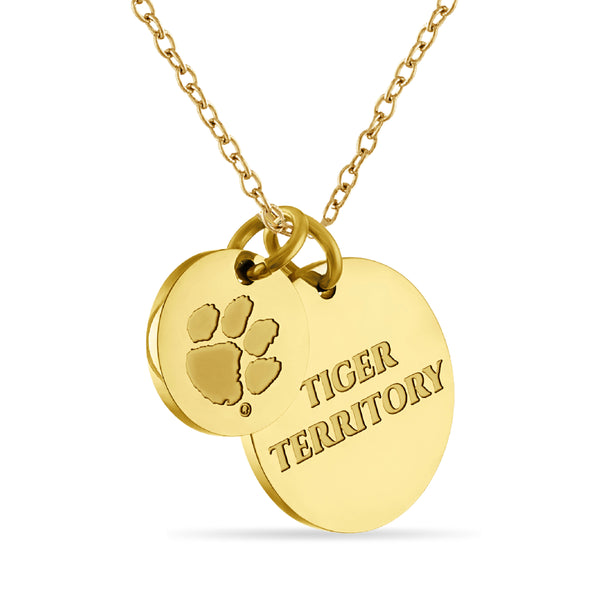 Clemson 18K Gold Plated Charm Necklace