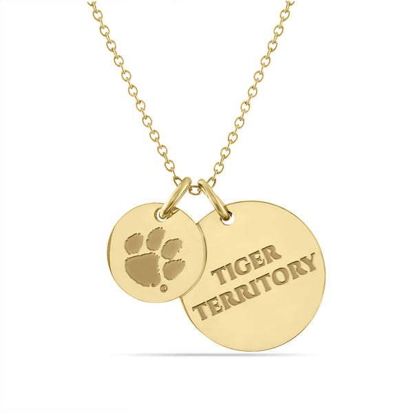 Clemson 18K Gold Plated Charm Necklace