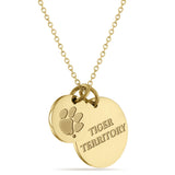 Clemson 18K Gold Plated Charm Necklace