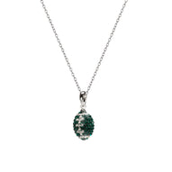 Green Football Crystal Necklace