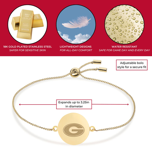 Georgia G Logo Coin Bolo Bracelet - 18K Gold Dipped