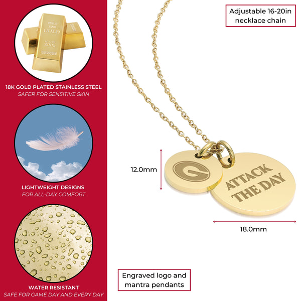 University of Georgia 18K Gold Coated Charm Necklace