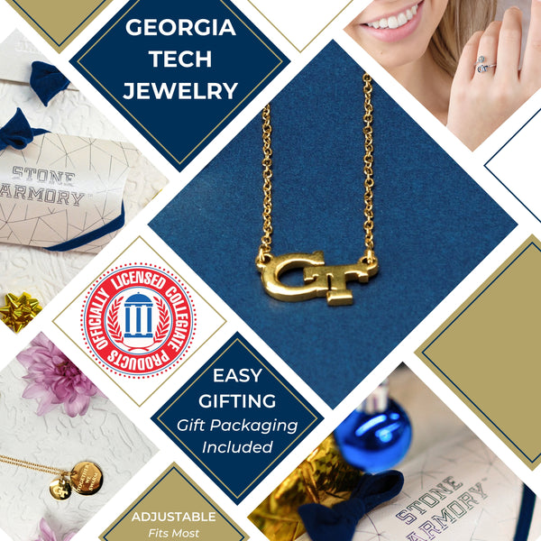 Georgia Tech Gold Plated GT Necklace