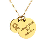 Georgia Tech Coin Charm Necklace - 18K Gold Dipped