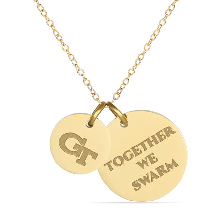 Georgia Map Charm Necklace - 18K Gold Finish