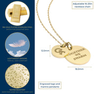 Georgia Tech Coin Charm Necklace - 18K Gold Dipped