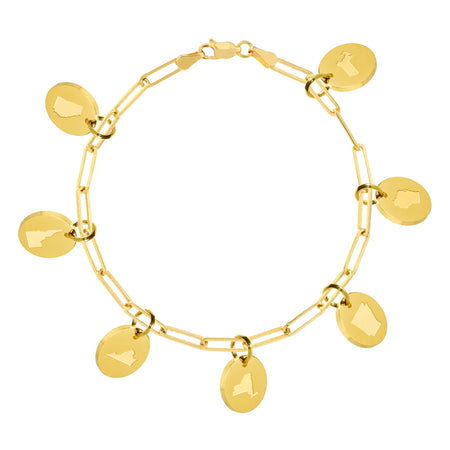 Penn State Link Chain Charm Bracelet - 18K Gold Dipped