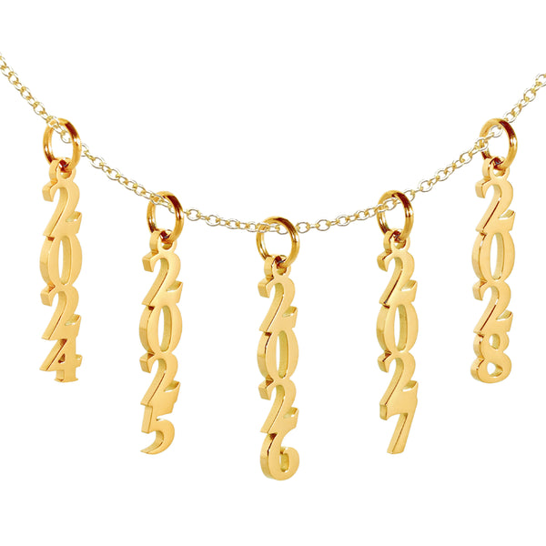 Year Charms - 18K Gold Coated Stainless Steel