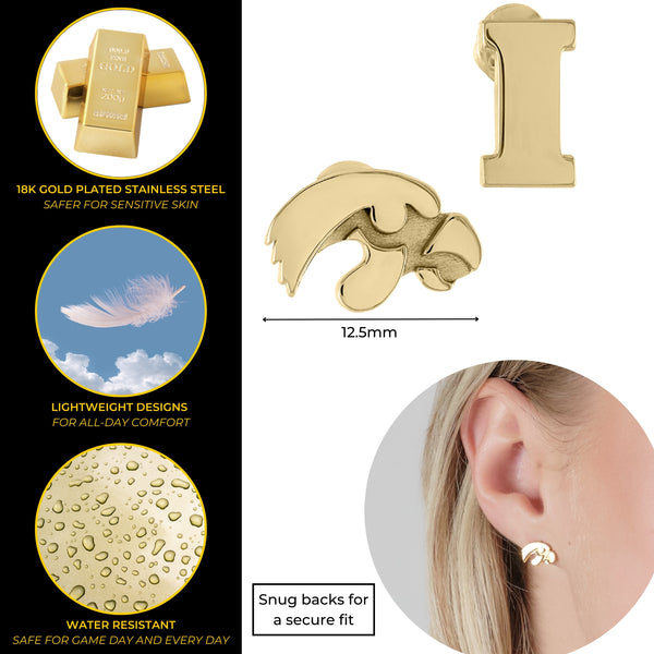 Iowa Mix-n-Match Gold Plated Studs