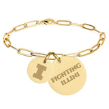 Illinois Paperclip Chain Charm Bracelet