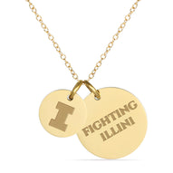 University of Illinois Coin Charm Necklace - 18K Gold Dipped