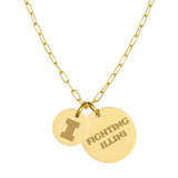 Illinois Paperclip Chain Charm Necklace