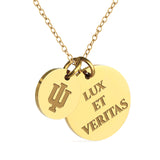 Indiana Hoosiers Coin Charm Necklace - 18K Gold Dipped