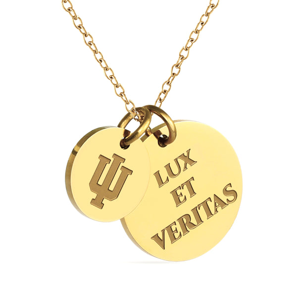 Indiana Hoosiers Coin Charm Necklace - 18K Gold Dipped