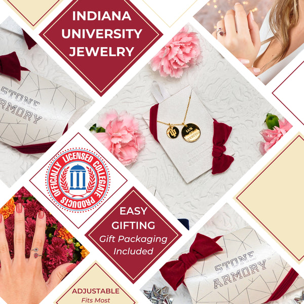 Indiana Hoosiers Coin Charm Necklace - 18K Gold Dipped