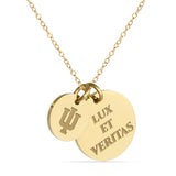 Indiana Hoosiers Coin Charm Necklace - 18K Gold Dipped