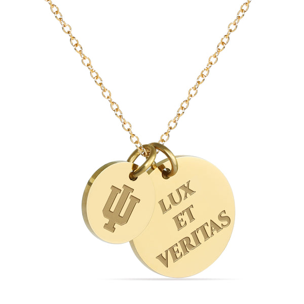 Indiana Hoosiers Coin Charm Necklace - 18K Gold Dipped