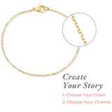 18K Gold Dipped Cable Chain Bracelet - Adjustable