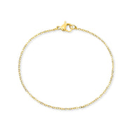 18K Gold Dipped Cable Chain Bracelet - Adjustable