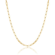 18K Gold Plated Paperclip Chain Necklace - 20"