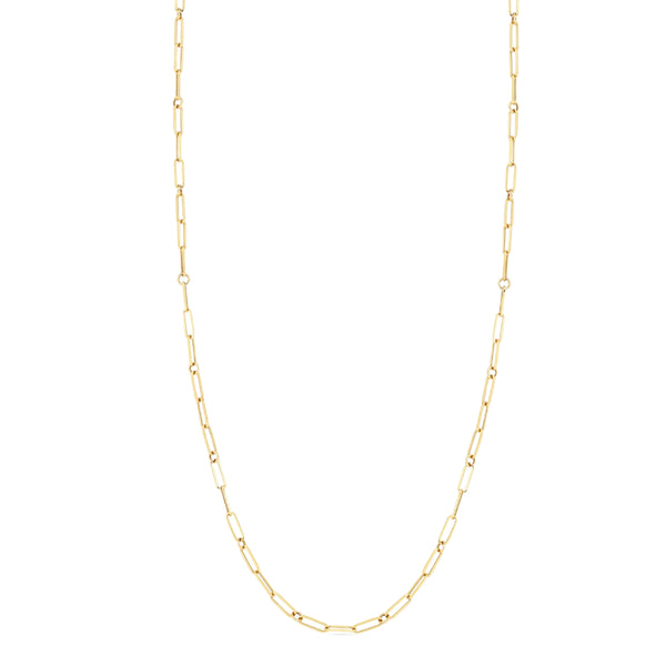 18K Gold Plated Paperclip Chain Necklace - 20"